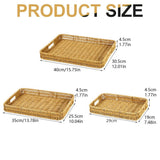 Woven Bread Baskets Rectangle Tabletop Storage, Serving Tray for Gifts, Poly Wicker Rattan Display Trays for Bread Food Vegetables Fruit Snacks Tabletop Restaurant Home In Australia - Darrahopens