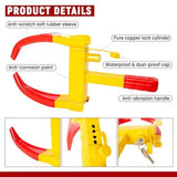 Tire Lock Red-Yellow Anti-Theft Trailer Wheel Clamp Locks with 3 Keys for Cars,Trucks,SUVs,Camper In Australia - Darrahopens