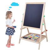 Wooden Height Adjustable Kids Art Easel with Double Sided Drawing Board Chalkboard and Dry Erase White Board In Australia - Darrahopens