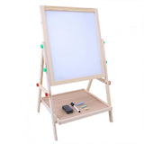 Wooden Height Adjustable Kids Art Easel with Double Sided Drawing Board Chalkboard and Dry Erase White Board