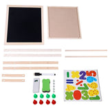 Wooden Height Adjustable Kids Art Easel with Double Sided Drawing Board Chalkboard and Dry Erase White Board