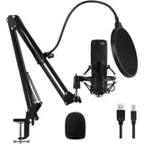 USB Gaming Microphone Streaming Podcast PC Microphone Condenser Mic Kit with Flexible Arm for Gaming Recording Singing PS4 Computer Studio Laptop In Australia - Darrahopens