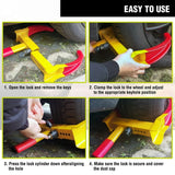 1 Heavy-Duty Trailer Wheel Lock Clamp,Adjustable Universal Wheel Lock for Carts Boats,with 2 Keys In Australia - Darrahopens
