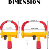 Universal Wheel Lock Heavy Duty Security Trailer Wheel Lock Tires Anti Theft for Car SUV Boat Motorcycle Golf Cart Great Deterrent Bright Color with 3 Keys