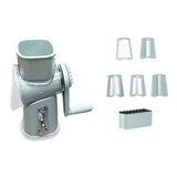 5 in 1 Rotary Cheese Grater with Handle, 2025 NEW Rotary Cheese Grater with Hand Crank, Multi-Function Gourmet Cheese Grater, 5 Kinds Of Knife Heads With Suction Cup Fixed