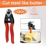 8 Inch Wire Rope Cutter, Stainless Steel Cable Cutter, Heavy Duty Wire Cutters Cutting Up to  Wire Seals, Aircraft Cables, Decking, Railing,