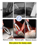 Fish Scale Remover, Stainless Steel Fish Scaler Easy Use Fish Descaler Tool,Fish Scaler Remover Lung Remover for Family Kitchen,Easy to Clean Kitchen Tool 2pcs