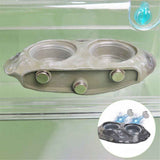 Tree dwelling pet food bowl lizard palace guard water bowl strong magnetic suspension fruit puree suction cup climbing pet feeder  with 4PCS Feeding Cups （cyan）