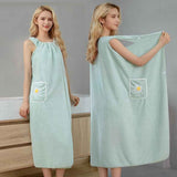 Dry Absorb Water Wearable Bath Towel, 2-in-1 bathrobe wearable bath towel for women After Shower  matcha green100*130cm