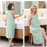 Dry Absorb Water Wearable Bath Towel, 2-in-1 bathrobe wearable bath towel for women After Shower  matcha green100*130cm