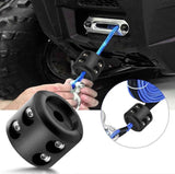 Winch Cable Hook Stopper, Rubber Winch Stopper for Wire & Synthetic Rope, with Stainless Steel Screws and Nuts Allen Wrench, (2-Pack black)
