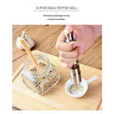 Stainless-Steel One-Handed Thumb Push Button Salt and Pepper Grinder For Black Pepper(Stainless steel spring built-in model)