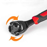 Universal Socket Wrench 8in 1 Wrench Multifunction Wrench Tool with 360 Degree Rotating Head, Spanner Tool for Home and Car Repair（Black）