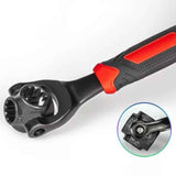 Universal Socket Wrench 8in 1 Wrench Multifunction Wrench Tool with 360 Degree Rotating Head, Spanner Tool for Home and Car Repair（Black）