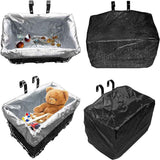 Wiel Bike Basket with Liner Rainproof Cover, Folding Bicycle Basket Easy Install to Front Handlebar or Rear Rack for Commuter Grocery Shopping Picnic