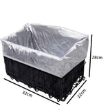 Wiel Bike Basket with Liner Rainproof Cover, Folding Bicycle Basket Easy Install to Front Handlebar or Rear Rack for Commuter Grocery Shopping Picnic