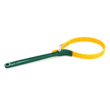Strap Wrench 12 Inches, Water Filter Wrench Steel Handle Adjustable Strap Wrench for Replacing Water Filter, Pipe Joints, Oil Filter, Swimming Pool Connection (Green Handle, Yellow Strap)