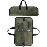 Chef Knife Roll Bag with 4 Slots, Heavy Duty Waxed Canvas Knife Bag with Handle, Kitchen Knife Storage, Portable Knife Carrying Case (Only one kitchenware storage bag)