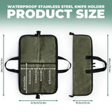Chef Knife Roll Bag with 4 Slots, Heavy Duty Waxed Canvas Knife Bag with Handle, Kitchen Knife Storage, Portable Knife Carrying Case (Only one kitchenware storage bag)