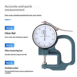 Dial Thickness Gauge, 0-10mm x 30mm / 1.18-inch Flat Head Thickness, Precision Round Dial, Indicator, Measuring Tool for Paper Leather Cloth Paper, Film, Wire 1 Pcss