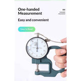 Dial Thickness Gauge, 0-10mm x 30mm / 1.18-inch Flat Head Thickness, Precision Round Dial, Indicator, Measuring Tool for Paper Leather Cloth Paper, Film, Wire 1 Pcss