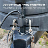 Upgraded Trailer Towing Organizer, 7 Way Plug Heavy Duty Trailer Chain Wire Harness Holder, Anti-Rust High Hardness Aluminum Metal RV Accessories