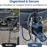 Upgraded Trailer Towing Organizer, 7 Way Plug Heavy Duty Trailer Chain Wire Harness Holder, Anti-Rust High Hardness Aluminum Metal RV Accessories