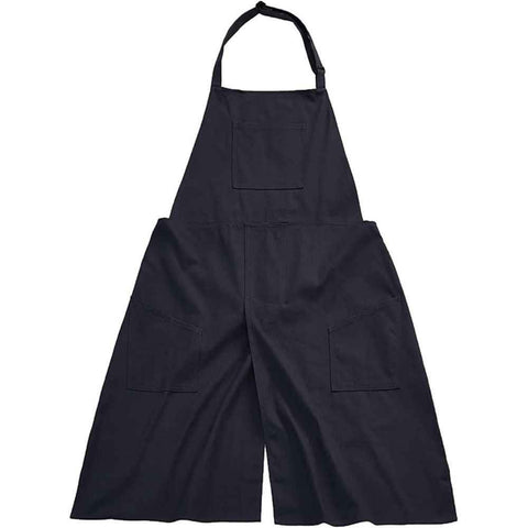 Pottery Apron Split Leg Long Artist Painting Aprons with 3 Pockets for Ceramics Clay Women Men（black）