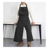 Pottery Apron Split Leg Long Artist Painting Aprons with 3 Pockets for Ceramics Clay Women Men（black）