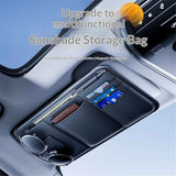 Car Visor Organizer, Premium Leather Sunglasses & Card Holder for Cars, Registration/Insurance Slot, Credit Card Pockets, Automotive Interior Organizer for Car Sun Visor (Black Leather)