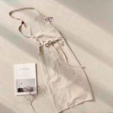 Kitchen Apron for Women & Men  Linen Cooking Aprons with pocket Cotton Long Apron X Back Kitchen Garden Florist Work Clothes Bib Dress