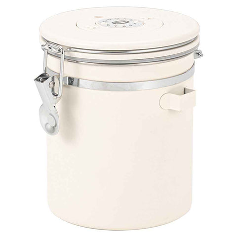 Coffee Canister Airtight Coffee Container Stainless Steel Coffee Bean Storage Container with Scoop Coffee Canister for Beans Grounds Sugar Flour Tea Cereal,1.8L ,Beige