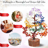 7 Chakra tree of life Crystal Healing Money Tree for Home Living Decor, Office Desk Decor | Handmade Feng Shui Bonsai for Positive Energy, Wealth & Good Luck | Birthday Gifts for Men, Women, Mom