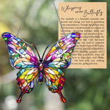 Butterfly Gifts for Women, Acrylic Butterfly Suncatcher Ornament Faux Stained Glass, Inspirational Gift for Women, Christmas Ornament Decorations 2025, Printed Suncatcher Effect Keepsake Acrylic