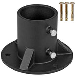 2" Base Flange,Chain Link Fence Pole Floor Flange, Heavy Solid Fence Post Concrete Mount for Holding The Fence/Mailbox/Flag Round Posts, Bolts/Side Screws are Included