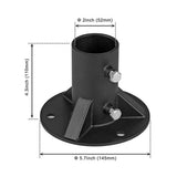 2" Base Flange,Chain Link Fence Pole Floor Flange, Heavy Solid Fence Post Concrete Mount for Holding The Fence/Mailbox/Flag Round Posts, Bolts/Side Screws are Included