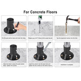2" Base Flange,Chain Link Fence Pole Floor Flange, Heavy Solid Fence Post Concrete Mount for Holding The Fence/Mailbox/Flag Round Posts, Bolts/Side Screws are Included