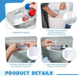 2 Pcs Large Size 4. 33 x 4. 33 x 1. 38 Inch Stainless Steel Toilet Tank Cleaning Tablet Holder with Adjustable Hook to Hang Toilet Cleaner Box
