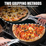 Pan Gripper, Premium Pizza Pan Gripper Aluminium Alloy, Heavy Duty Pizza Pan Tongs Stone Pot Clamp for Lifting Hot Plate, Bowl, Plate, Tray with Food Out from Microwave,
