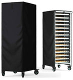 Bread Rack Cover, Pan Rack Cover, Bread rack dust cover with zipper, high density waterproof oxford cloth material (black 420D,59*72*163cm )