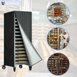 Bread Rack Cover, Pan Rack Cover, Bread rack dust cover with zipper, high density waterproof oxford cloth material (black 420D,59*72*163cm )