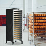 Bread Rack Cover, Pan Rack Cover, Bread rack dust cover with zipper, high density waterproof oxford cloth material (black 420D,59*72*163cm )