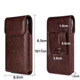 Leather Belt Clip Phone Case Men Waist Bag Holder Holster Pouch Mobile Phone Waist Bag for Mens(Coffee)
