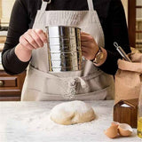 Flour Sifter for Baking Fine Mesh Rotary Hand Crank with Loop Agitator for Quick Sifting, Flour Sifter Stainlees Steel