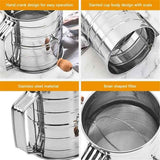 Flour Sifter for Baking Fine Mesh Rotary Hand Crank with Loop Agitator for Quick Sifting, Flour Sifter Stainlees Steel