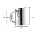 Flour Sifter for Baking Fine Mesh Rotary Hand Crank with Loop Agitator for Quick Sifting, Flour Sifter Stainlees Steel