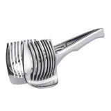 Tomato Lemon Slicer Holder Round Fruits Onion Shreader Cutter Guide Tongs with Handle Kitchen Cutting Potato Lime Food Stand Aluminum alloy