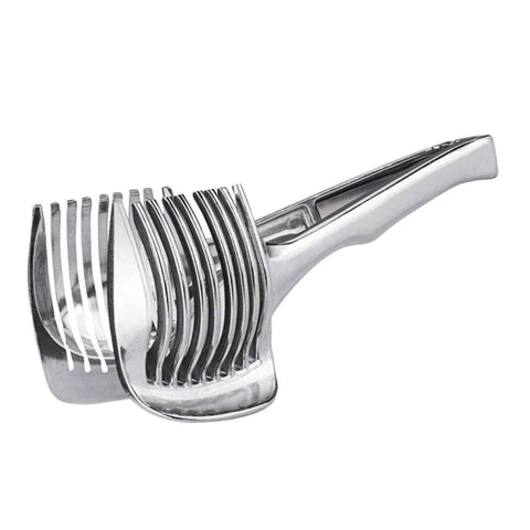 Tomato Lemon Slicer Holder Round Fruits Onion Shreader Cutter Guide Tongs with Handle Kitchen Cutting Potato Lime Food Stand Aluminum alloy