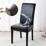 Chair Covers for Dining Chairs Set of 4, Super Stretch Waterproof Kitchen Chair Covers Thickened Washable Dining Chair Slipcovers Black Chair Seat Covers for Dining/Kitchen/Banquet