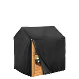Outdoor Playhouse Cover, Plastic Playhouse Special Waterproof Covers  Double Stitched Seam, All-Weather Protector (Black 210D 145*145*160cm)